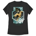 thumbnail image 1 of Women's Aquaman and the Lost Kingdom Floral Portrait Graphic Tee Black 2X Large, 1 of 4