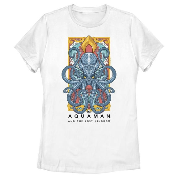 Women's Aquaman and the Lost Kingdom Topo Poster  Graphic Tee White X Large