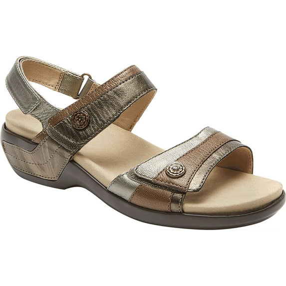 Women's Aravon Katherine Adjustable Strap Sandal Metallic Multi 11 D