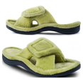 thumbnail image 1 of Women's Arch Support Diabetic Slippers Memory Foam House Shoes Orthotic Heel Cup Arthritis Edema Slippers with Adjustable Strap, Green 6.5/7.5, 1 of 5