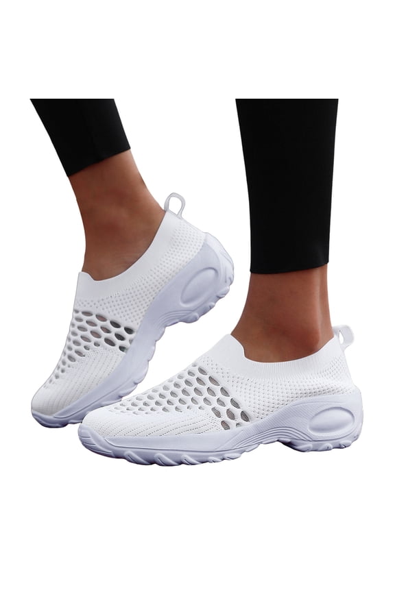 Women's Arch Support Orthopedic Walking Shoes Comfortable Mesh Slip on Running Tennis Sock Sneakers