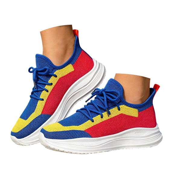 Women's Arch Support Walking Shoes Orthotic Fashion Cushion Sneakers Tennis Shoes Comfortable for All Day Walking Blue Size 8.5