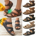 thumbnail image 1 of Women's Arch-support Sandals Shoes Ladies Beach Orthopedic Sandals Summer Non-Slip Causal Sandals Black qILAKOG Size 5.5, 1 of 7