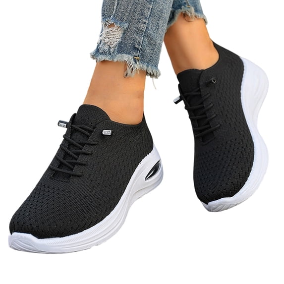 Women's Arch-support Walking Shoes, Lightweight Mesh Athletic Slip on Sneakers with Non Slip Design, Comfortable Breathable Casual Shoes for Outdoor Activities