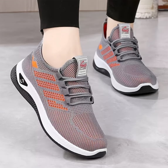 Women's Arch-support Walking Shoes, Lightweight Non Slip Mesh Athletic Slip on Sneakers with Cushioning, Breathable Comfortable Walking Shoes for Gym Daily Wear