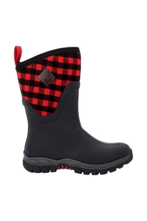 Muck Women's Arctic Sport II Mid Waterproof Insulated Boots Black Buffalo Plaid 6B (Medium)