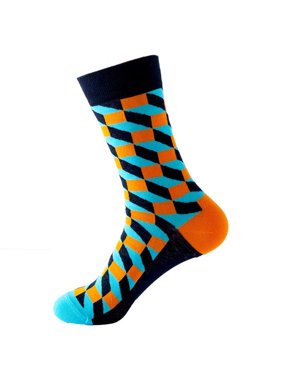 Women's Argyle Mid-Calf Socks Colorful Diamond Pattern Warm Winter Crew Socks One Size Fits Most Cute Novelty Gift for Christmas Birthday