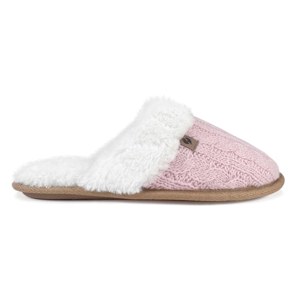 Women's Aria Cable Knit Faux Fur lined Scuff Slippers
