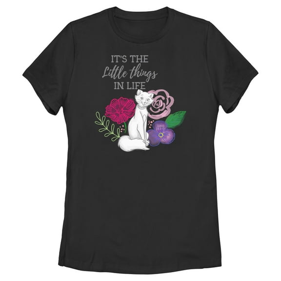 Women's Aristocats Duchess It’s the Little Things in Life  Graphic Tee Black 2X Large