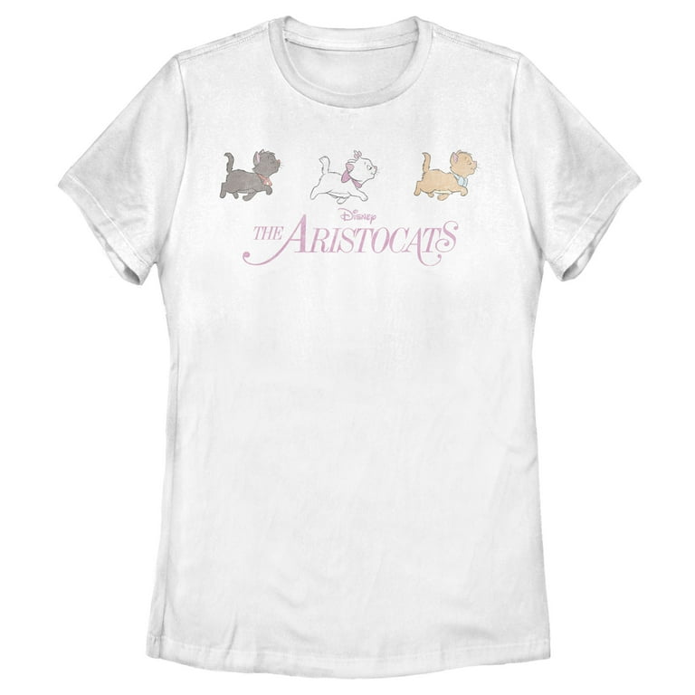 Women's Aristocats Kitten Walk Movie Pink Logo Graphic Tee