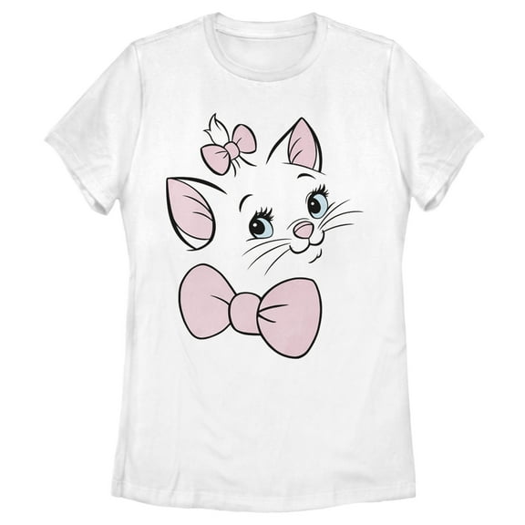 Women's Aristocats Marie Face Graphic Tee White X Large