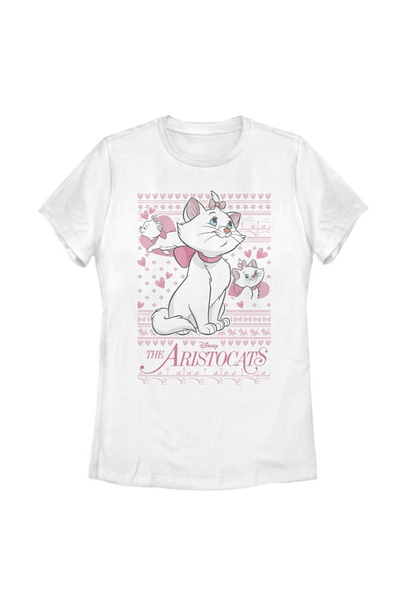 Women's Aristocats Marie Ugly Christmas Sweater Print Graphic T-Shirt