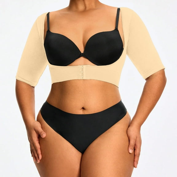 Women's Arm Shapewear Plus Size Compression Short Sleeve Garment U Shaped Body Shaper