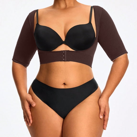 Women's Arm Shapewear Plus Size Compression Short Sleeve Garment U Shaped Body Shaper