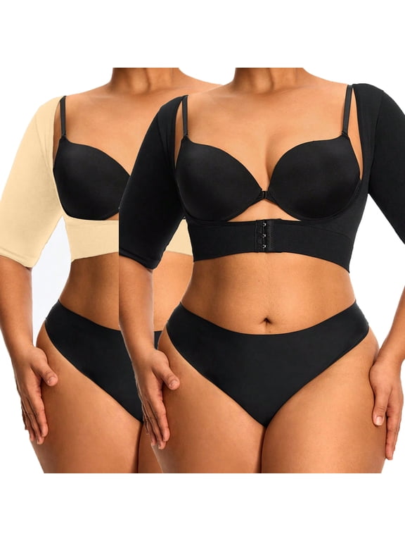 Women's Arm Shapewear Plus Size Compression Short Sleeve Garment U Shaped Body Shaper