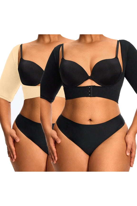 Women's Arm Shapewear Plus Size Compression Short Sleeve Garment U Shaped Body Shaper