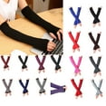 thumbnail image 1 of Women's Arm Warmers Long Fingerless Gloves Black Thin Oversleeve, 1 of 9