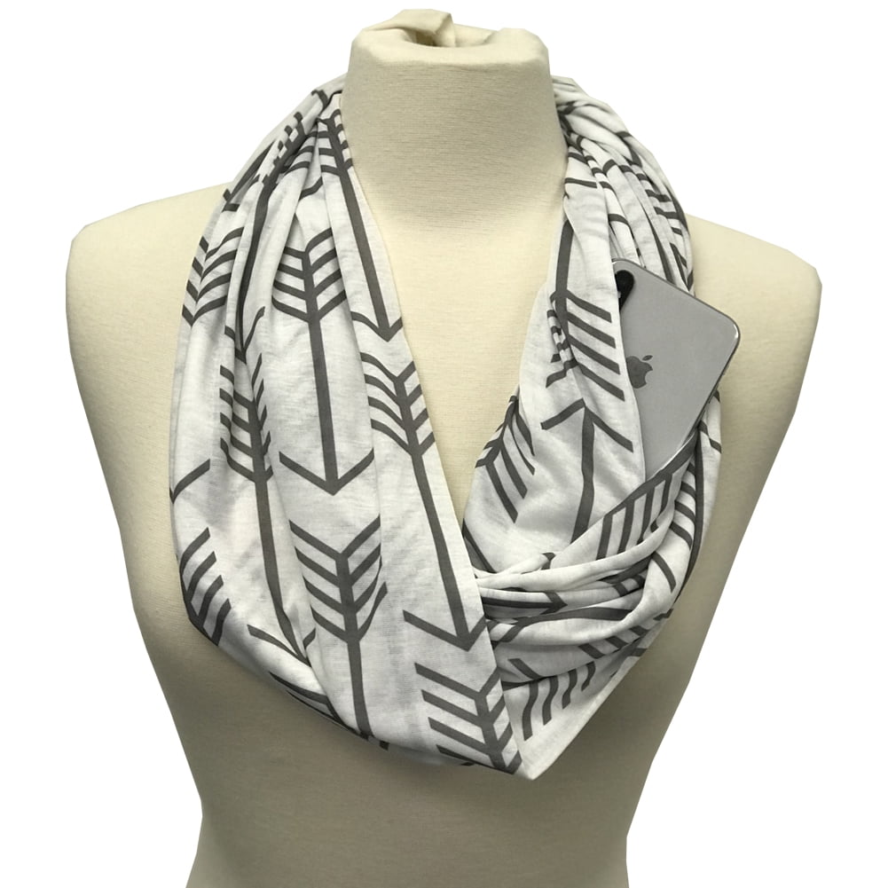 Black and white scarf with pockets