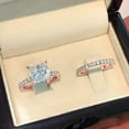 thumbnail image 1 of Women's Artificial Square Diamond 925 Silver Plated Ring, 1 of 1
