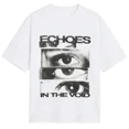 thumbnail image 1 of Women's Artistic Eye Graphic T‑Shirt, Echoes In The Void Retro Glitch‑Art Crew Neck Short‑Sleeve Tee, Casual Streetwear Cotton Apparel for Women Black, 1 of 6