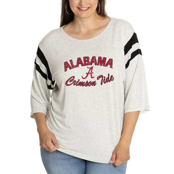 Women's Ash Alabama Crimson Tide Sabrina 3/4-Sleeve Jersey T-Shirt