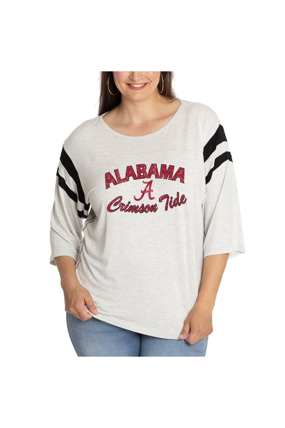Women's Ash Alabama Crimson Tide Sabrina 3/4-Sleeve Jersey T-Shirt