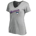 thumbnail image 1 of Women's Heather Gray Arizona Diamondbacks Core Wahconah V-Neck T-Shirt, 1 of 2
