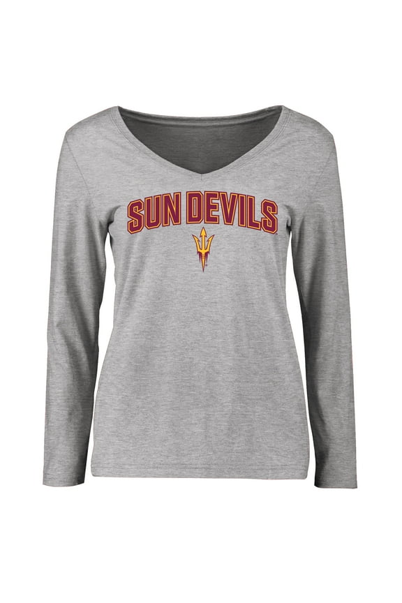 Women's Ash Arizona State Sun Devils Proud Mascot Long Sleeve T-Shirt