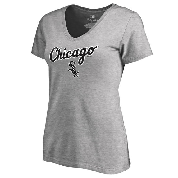 Women's Ash Chicago White Sox Team Lockup T-Shirt