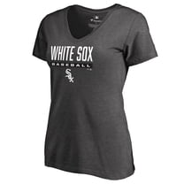 Women's Ash Chicago White Sox Win Stripe V-Neck T-Shirt