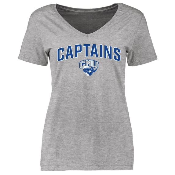 Women's Ash Christopher Newport University Captains Proud Mascot T-Shirt