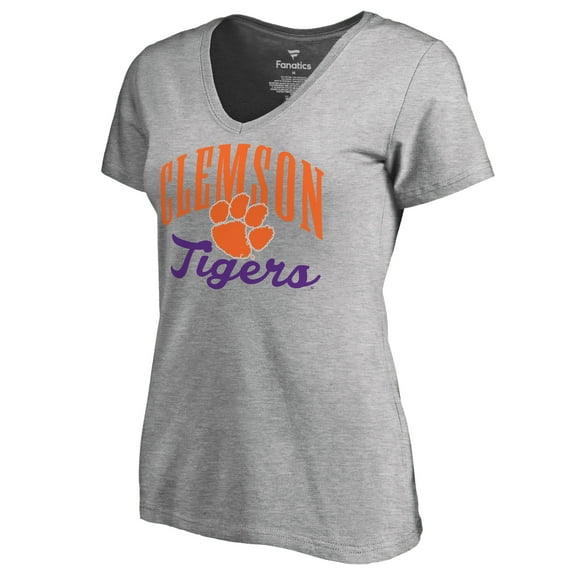 Women's Ash Clemson Tigers Victory Script T-Shirt