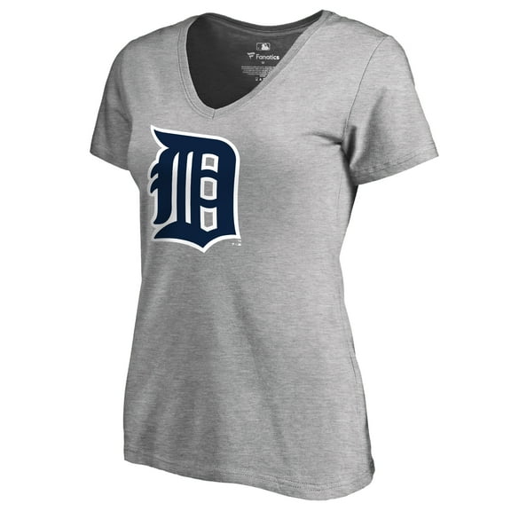 Women's Ash Detroit Tigers Forbes V-Neck T-Shirt