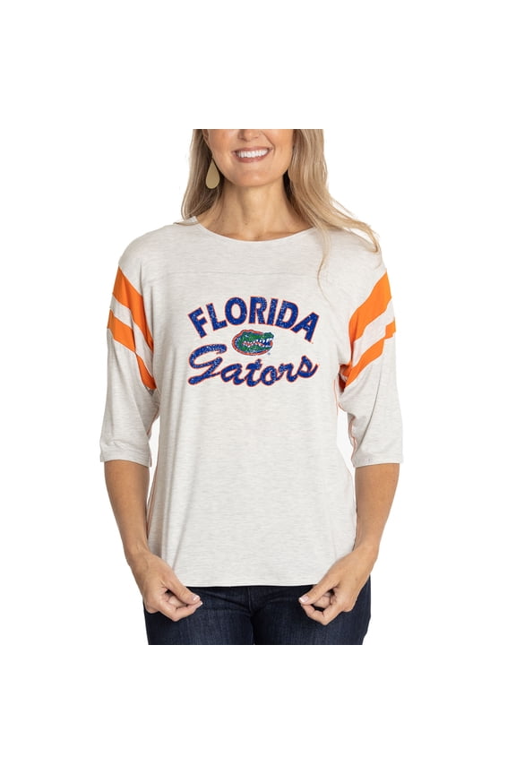 Women's  Ash Florida Gators Sabrina 3/4-Sleeve Jersey T-Shirt