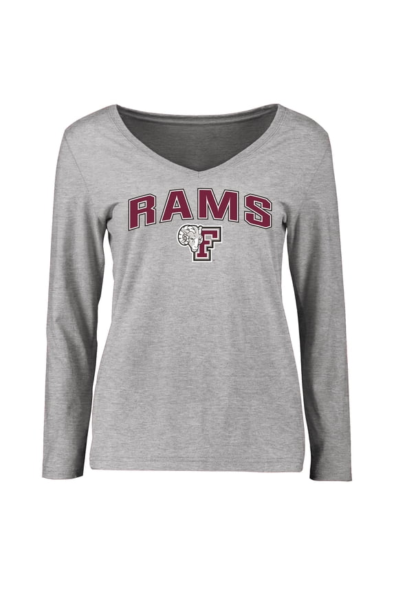 Women's Ash Fordham Rams Proud Mascot Long Sleeve T-Shirt