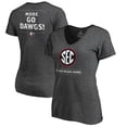 thumbnail image 1 of Women's Ash Georgia Bulldogs SEC Means More Slim Fit V-Neck T-Shirt, 1 of 3