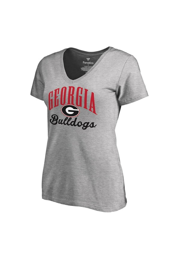 Women's Ash Georgia Bulldogs Victory Script T-Shirt