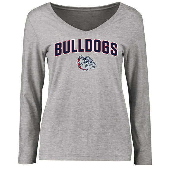 Women's Ash Gonzaga Bulldogs Proud Mascot Long Sleeve T-Shirt
