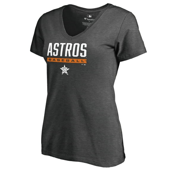 Women's Ash Houston Astros Win Stripe V-Neck T-Shirt