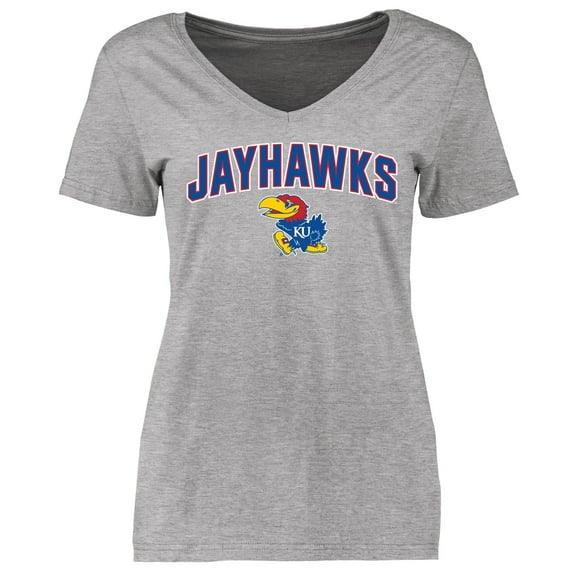 Women's Ash Kansas Jayhawks Proud Mascot T-Shirt
