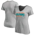 thumbnail image 1 of Women's Ash Miami Dolphins Iconic Collection On Side Stripe V-Neck T-Shirt, 1 of 3