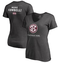 Women's Ash Mississippi State Bulldogs SEC Means More Slim Fit V-Neck T-Shirt