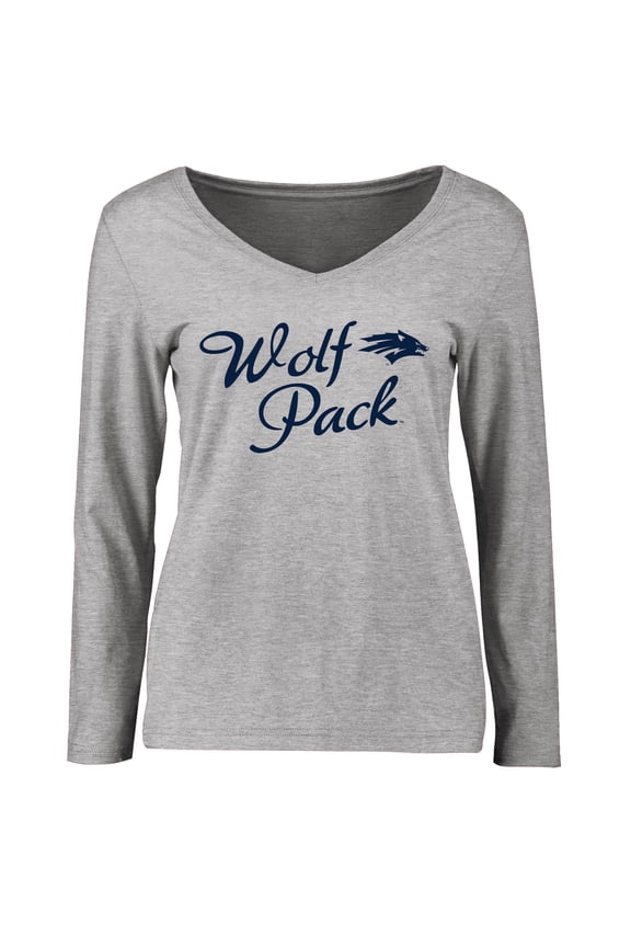 Women's Ash Nevada Wolf Pack Dora Long Sleeve T-Shirt