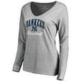 thumbnail image 1 of Women's Ash New York Yankees Victory Script Long Sleeve T-Shirt, 1 of 1