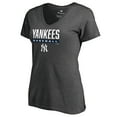 thumbnail image 1 of Women's Ash New York Yankees Win Stripe V-Neck T-Shirt, 1 of 3