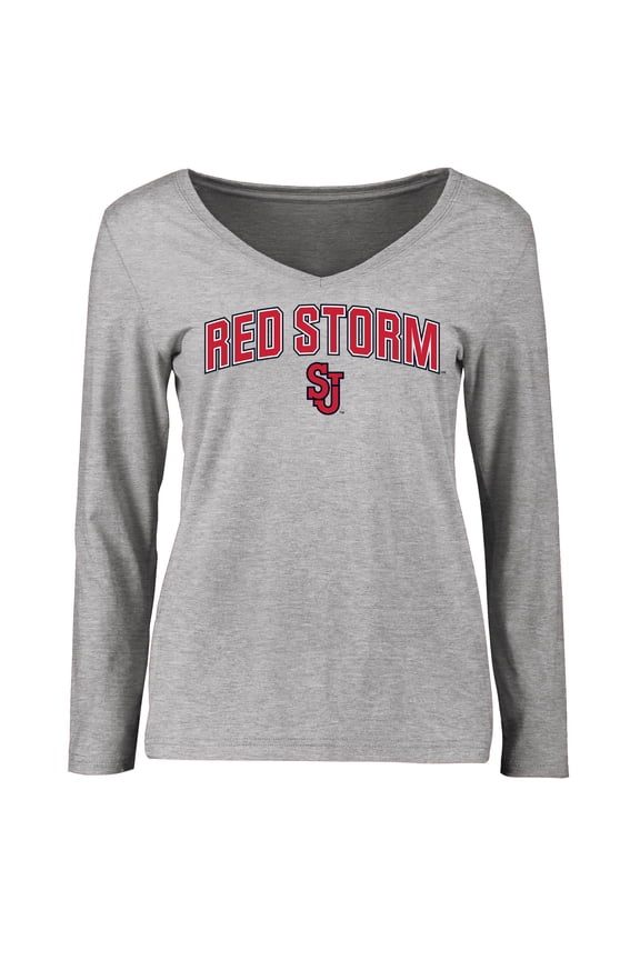 Women's Ash St. John's Red Storm Proud Mascot Long Sleeve T-Shirt