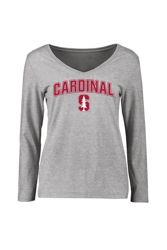 Women's Ash Stanford Cardinal Proud Mascot Long Sleeve T-Shirt