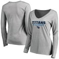 thumbnail image 1 of Women's Ash Tennessee Titans Iconic Collection Script Assist Long Sleeve V-Neck T-Shirt, 1 of 3