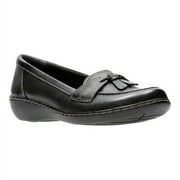Clarks Womens Ashland Bubble Leather Closed Toe Loafers, Black Leather, Size 9.0
