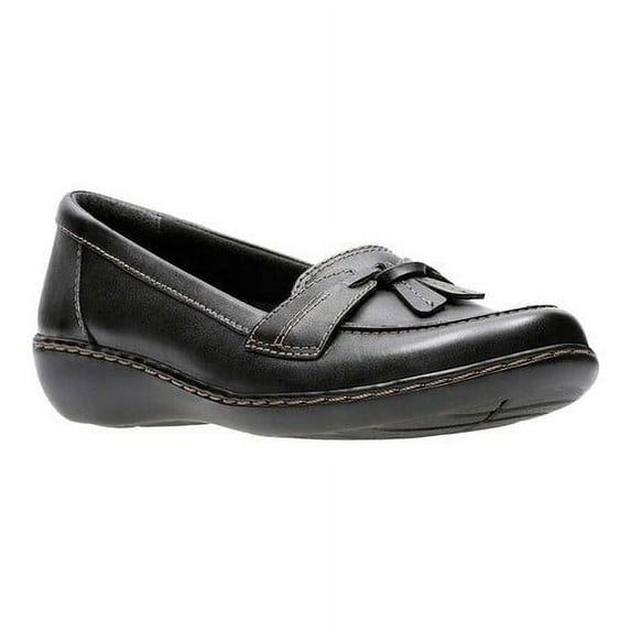Clarks Womens Ashland Bubble Leather Closed Toe Loafers, Black Leather, Size 9.0